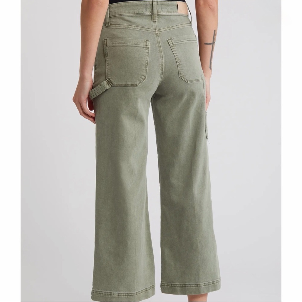 PAIGE Anessa Carpenter Wide Leg Jeans in Vintage Sweet Succulent - Picture 3 of 15
